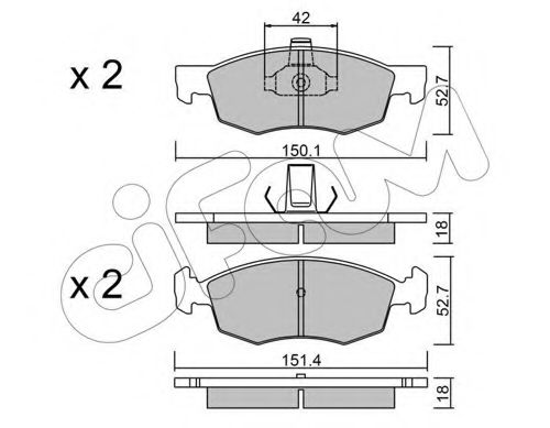 Тормозные колодки CIFAM 822-274-2