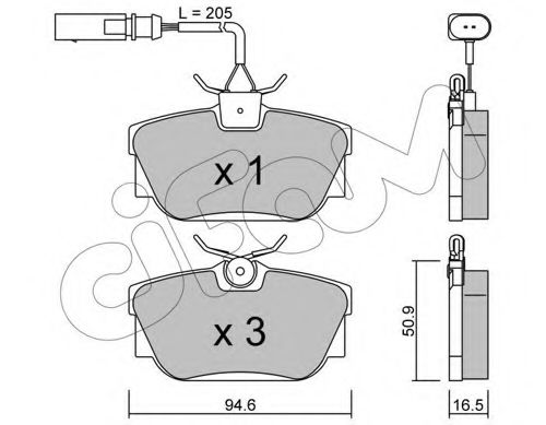 Тормозные колодки CIFAM 822-346-1
