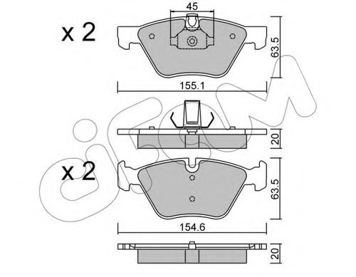 Тормозные колодки CIFAM 822-557-3