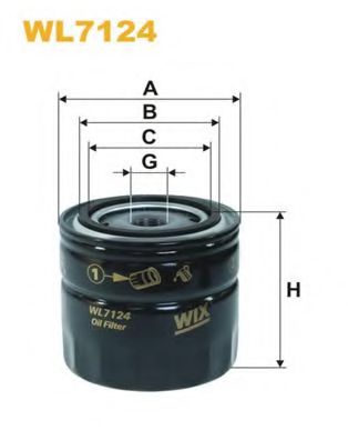 Масляный фильтр; Масляный фильтр, ступенчатая коробка передач WIX WL7124