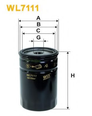 Масляный фильтр; Масляный фильтр, ступенчатая коробка передач WIX WL7111