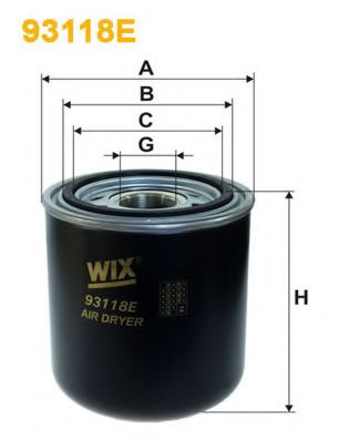 Осушитель воздуха, пневматическая система WIX 93118E