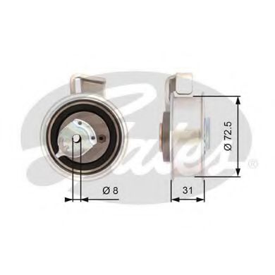 Натяжной ролик ремня ГРМ GATES T43072