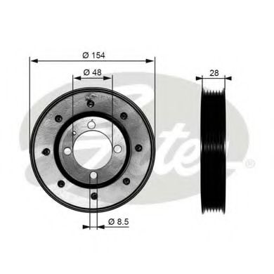 Шкив коленвала GATES TVD1029