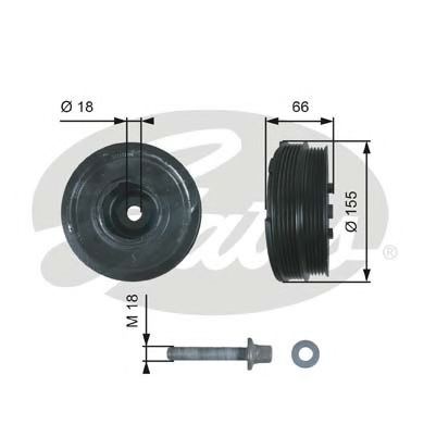 Шкив коленвала GATES TVD1037A
