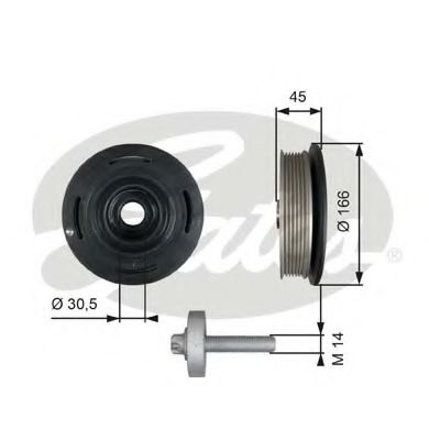 Шкив коленвала GATES TVD1041A