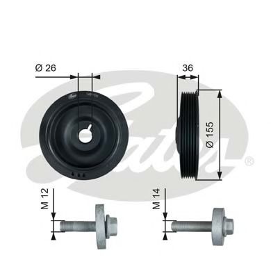 Шкив коленвала GATES TVD1126A