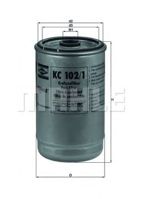 Топливный фильтр KNECHT/MAHLE KC 102/1