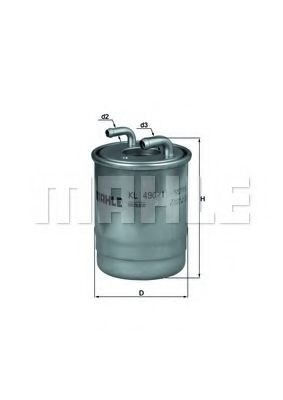 Топливный фильтр KNECHT/MAHLE KL 490/1D