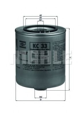 Топливный фильтр KNECHT/MAHLE KC 33