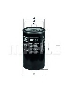 Масляный фильтр KNECHT/MAHLE OC 38