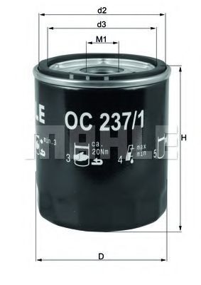 Масляный фильтр KNECHT/MAHLE OC 237/1