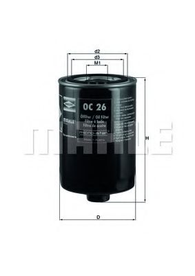 Масляный фильтр KNECHT/MAHLE OC 26