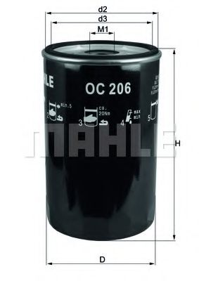 Масляный фильтр KNECHT/MAHLE OC 206