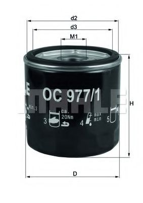 Масляный фильтр KNECHT/MAHLE OC 977/1