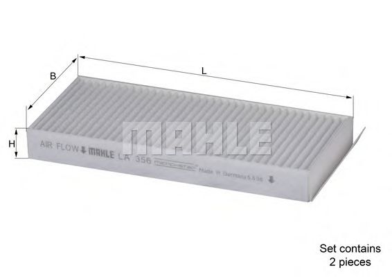 Фильтр салона KNECHT/MAHLE LA 356/S