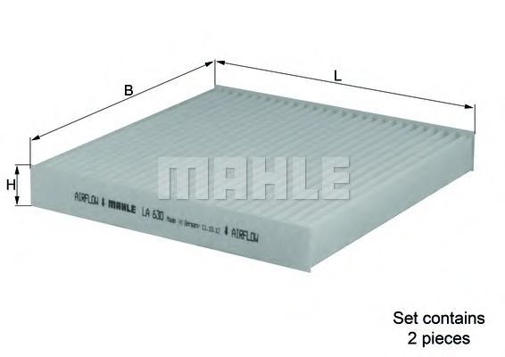 Фильтр салона KNECHT/MAHLE LA 630/S