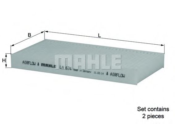 Фильтр салона KNECHT/MAHLE LA 674/S
