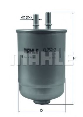 Топливный фильтр KNECHT/MAHLE KL 752/2D