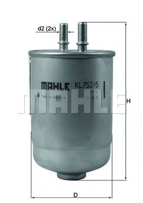 Топливный фильтр KNECHT/MAHLE KL 752/5D