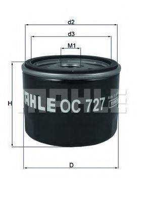 Масляный фильтр KNECHT/MAHLE OC 727