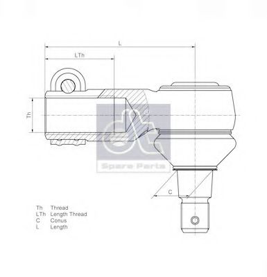 Шаровой шарнир, демпфер рулевого Diesel Technic 5.55223 Шаровой шарнир, демпфер рулевого Diesel Technic 5.55223