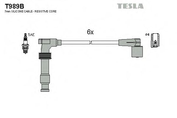 Комплект проводов зажигания TESLA T989B