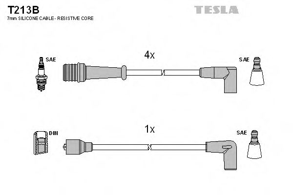 Комплект проводов зажигания TESLA T213B