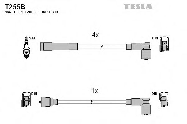 Комплект проводов зажигания TESLA T255B