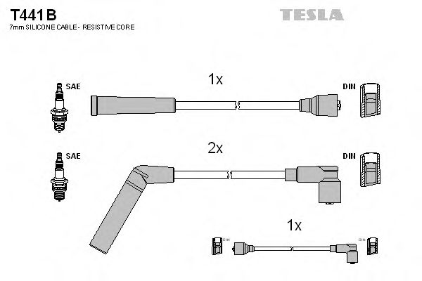 Комплект проводов зажигания TESLA T441B