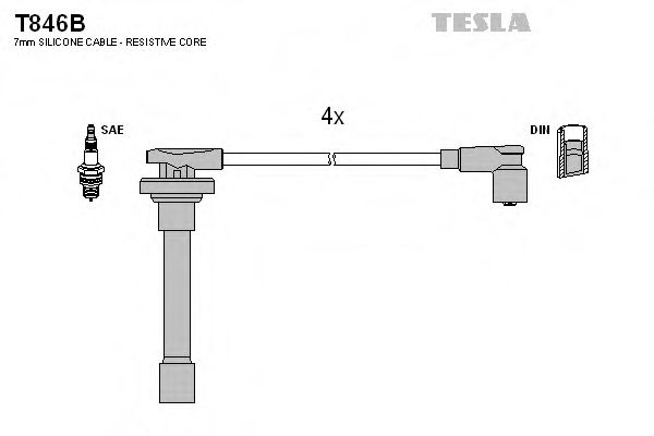 Комплект проводов зажигания TESLA T846B