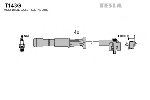 Комплект проводов зажигания TESLA T143G