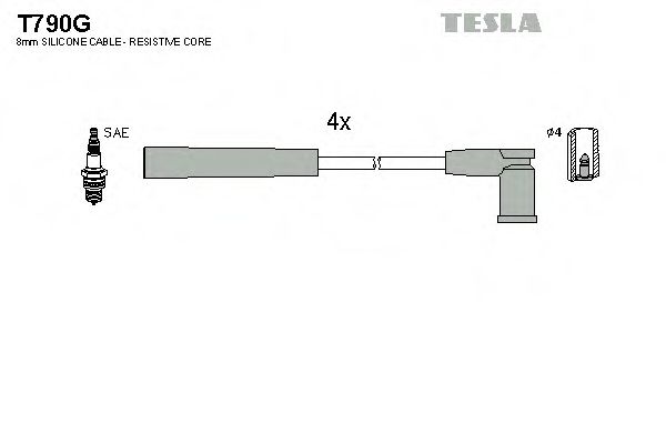 Комплект проводов зажигания TESLA T790G
