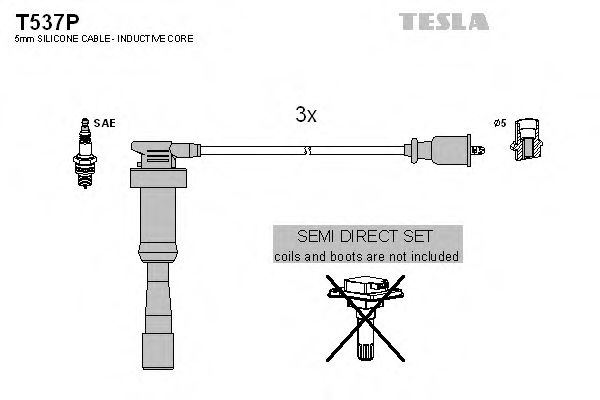 Комплект проводов зажигания TESLA T537P