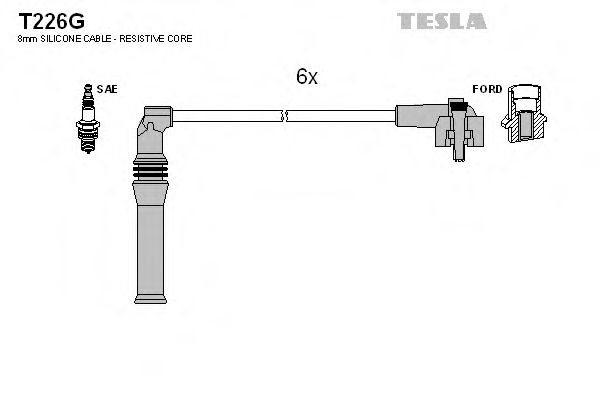 Комплект проводов зажигания TESLA T226G