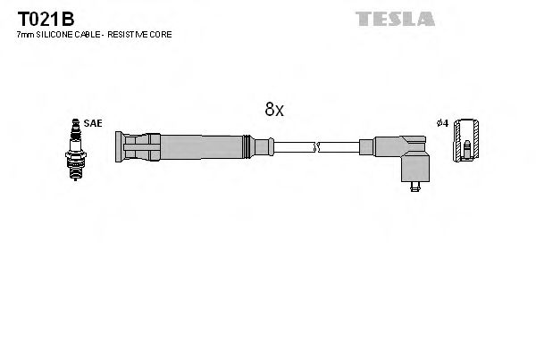 Комплект проводов зажигания TESLA T021B