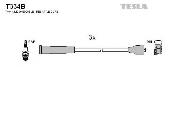 Комплект проводов зажигания TESLA T334B