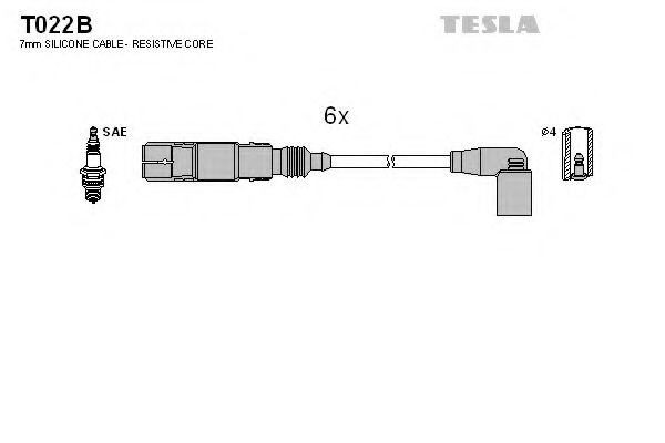 Комплект проводов зажигания TESLA T022B