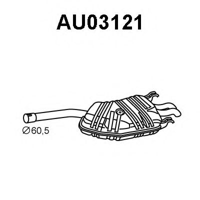 Глушитель выхлопных газов конечный VAG 4D0253609E