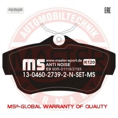 Тормозные колодки MASTER-SPORT 13046027392N-SET-MS