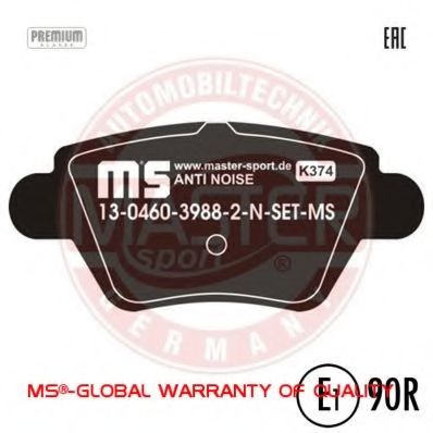 Тормозные колодки MASTER-SPORT 13046039882N-SET-MS