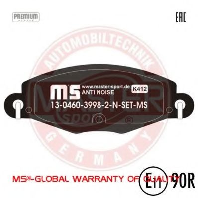 Тормозные колодки MASTER-SPORT 13046039982N-SET-MS