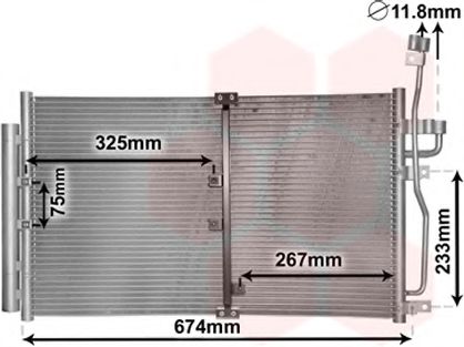 Радиатор кондиционера VAN WEZEL 37005425 Радиатор кондиционера VAN WEZEL 37005425