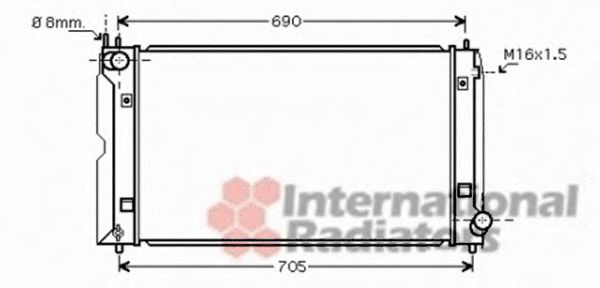 Радиатор охлаждения двигателя VAN WEZEL 53002386