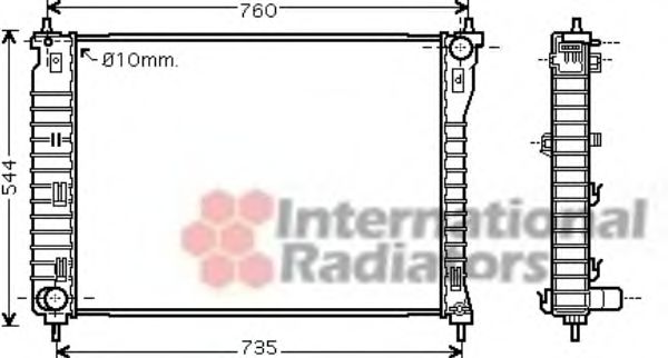 Радиатор охлаждения двигателя VAN WEZEL 37002435