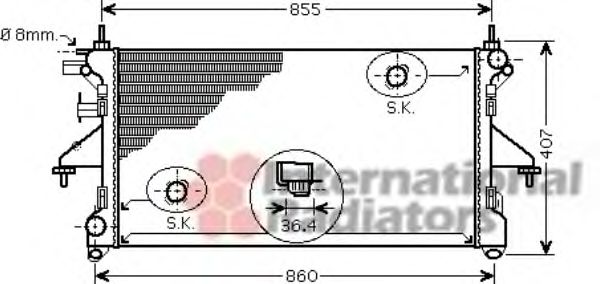 Радиатор охлаждения двигателя VAN WEZEL 40002304