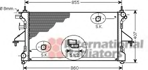 Радиатор охлаждения двигателя VAN WEZEL 40002308