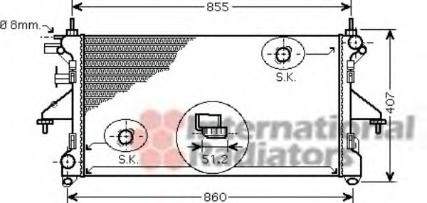 Радиатор охлаждения двигателя VAN WEZEL 40002309