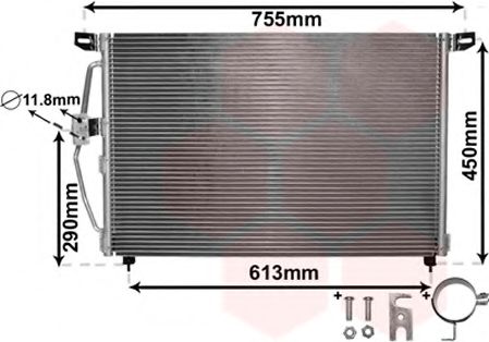 Радиатор кондиционера VAN WEZEL 37005228 Радиатор кондиционера VAN WEZEL 37005228