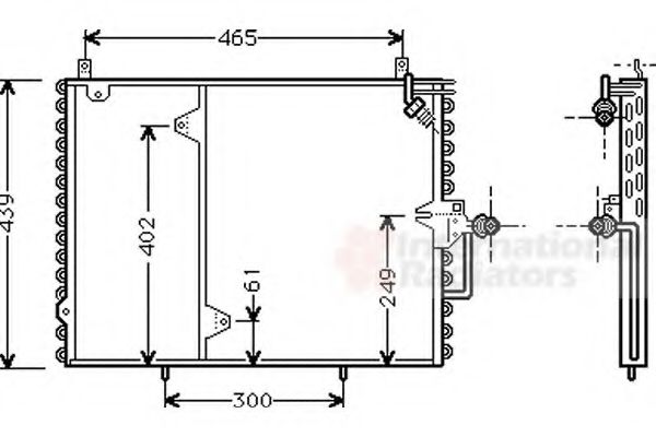 Радиатор кондиционера VAN WEZEL 30005160